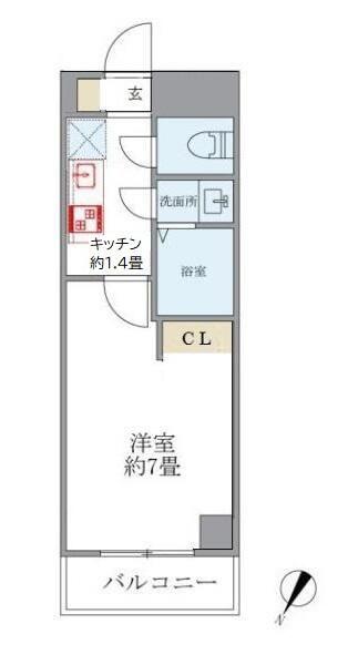 ドッセプリマベーラ(1K/2階)の間取り写真