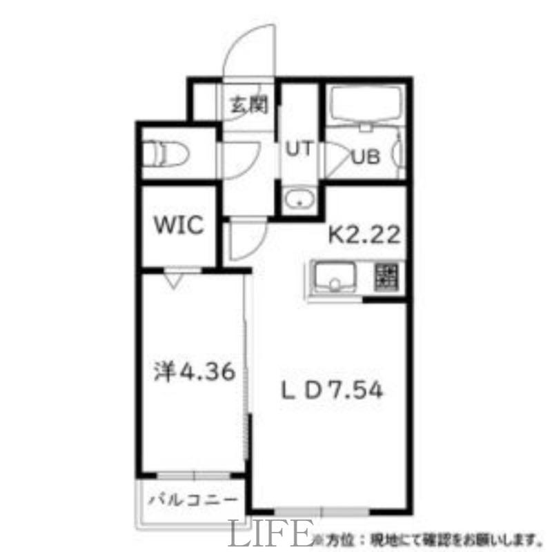 カレラ学園前(1LDK/4階)の間取り写真