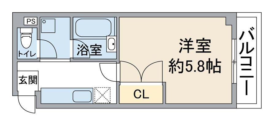 和志尾ビル(1K/4階)の間取り写真