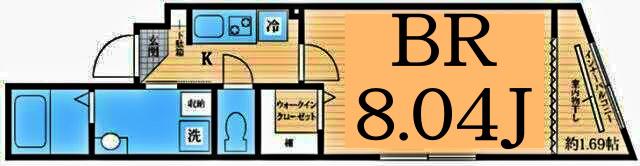 フォセット横浜大口通(1K/3階)の間取り写真