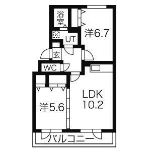 サンシャイン東栄(2LDK/3階)の間取り写真