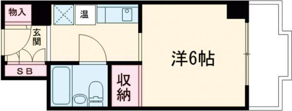 ウエストハウス IN LANI(ワンルーム/7階)の間取り写真