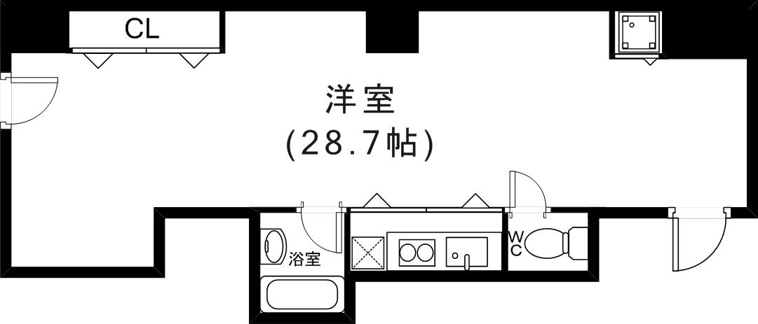 ラティス三宮(ワンルーム/5階)の間取り写真