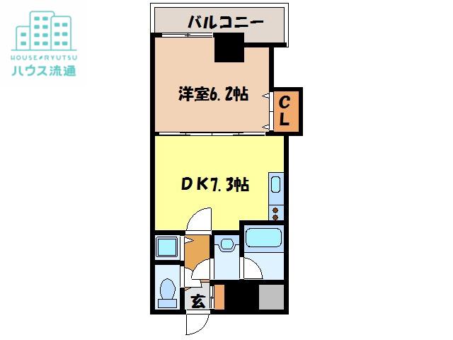 エススリーでじま(1DK/5階)の間取り写真