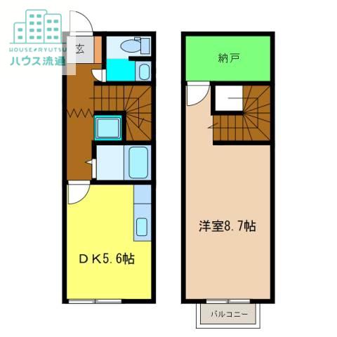 スプリングガーデン(1SDK/1階)の間取り写真