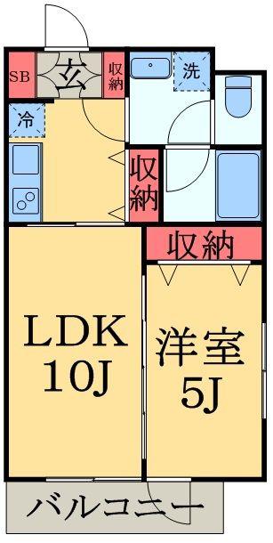 ローズレジデンス千葉ファースト(1LDK/1階)の間取り写真
