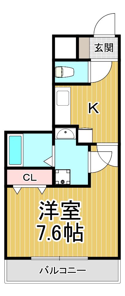 POHILI甲子園(1K/2階)の間取り写真