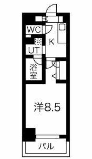 シティライフ東山公園(1K/7階)の間取り写真