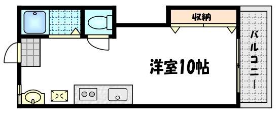 紫野ハイツ(ワンルーム/4階)の間取り写真
