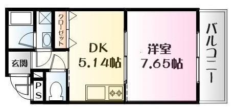 ハミルトン・プリンセス(1DK/1階)の間取り写真