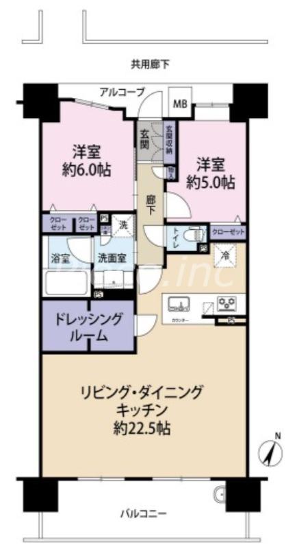 ハルモシティ(2LDK/10階)の間取り写真