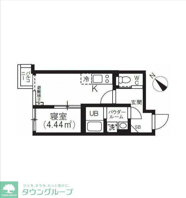 BRICK RESIDENCE 目黒本町(1DK/2階)の間取り写真