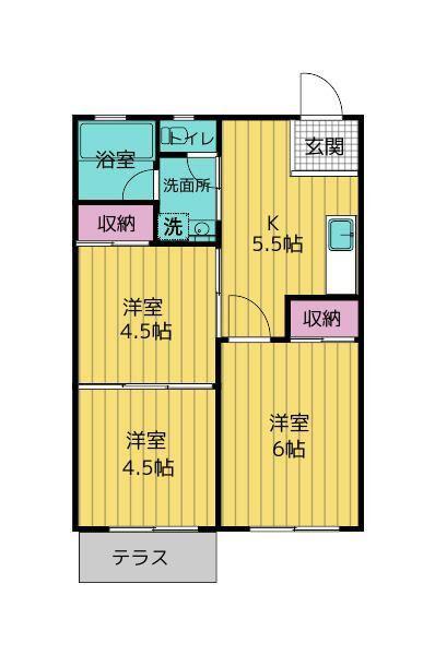 宏和マンション(3K/1階)の間取り写真