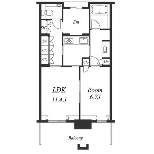 グラングリーン大阪 THE ノース RESIDENCE(1LDK/5階)の間取り写真
