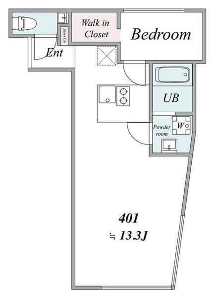 TRIAS270(1LDK/4階)の間取り写真