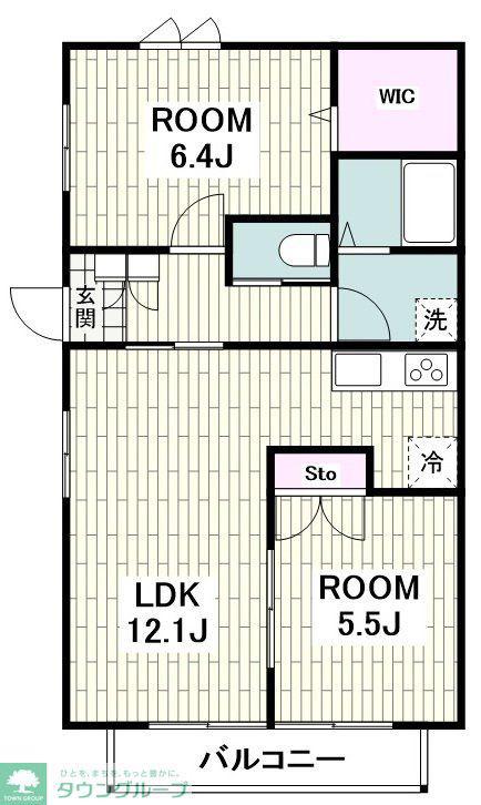 AZUR 東戸塚(2LDK/2階)の間取り写真