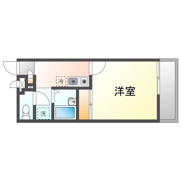 レオネクストうむさの森(1K/2階)の間取り写真