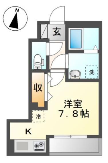 JUHAMOAII ージュハモアー(ワンルーム/1階)の間取り写真