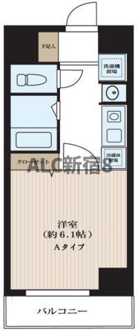ドミール池袋立教通(1K/6階)の間取り写真