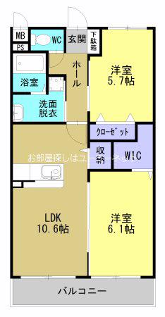 LIVE(2LDK/1階)の間取り写真