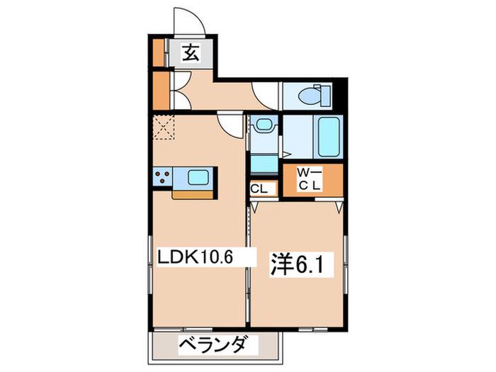 エトワール(1LDK/2階)の間取り写真