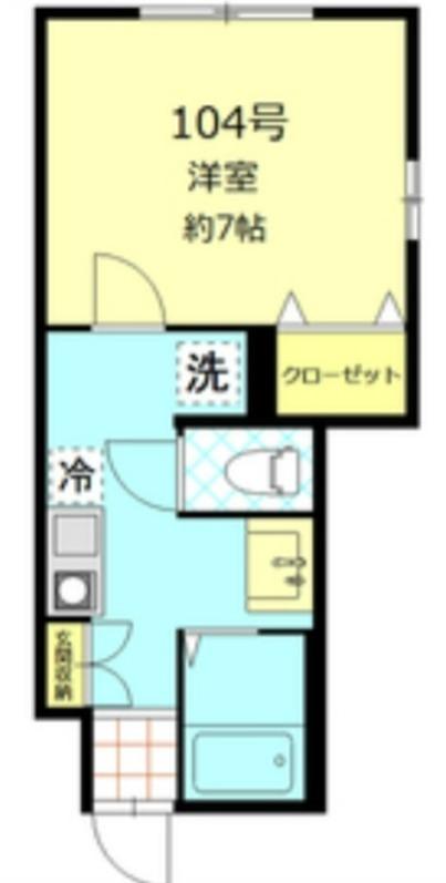 リラサンテ立花(1K/1階)の間取り写真