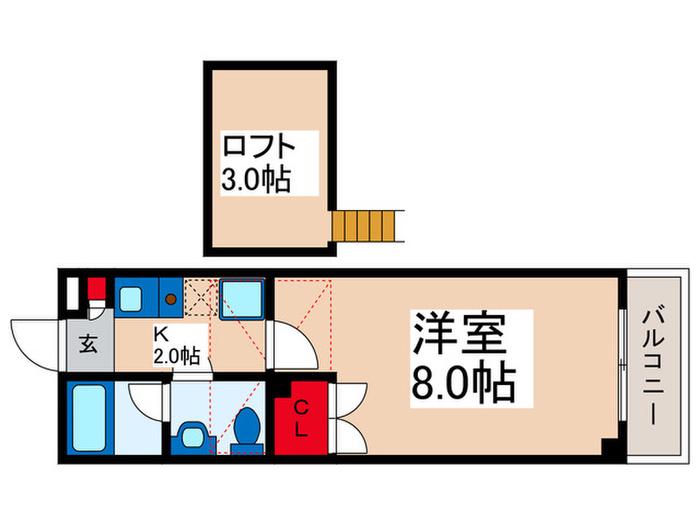 クレオ舞浜III(1K/5階)の間取り写真