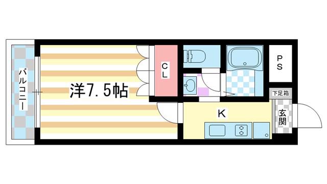 グリーンフィール大宮(1K/5階)の間取り写真