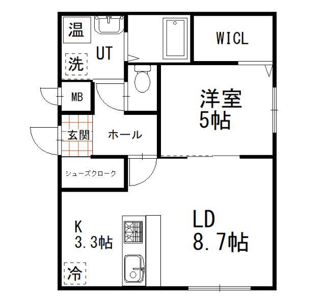 アラモード(1LDK/1階)の間取り写真