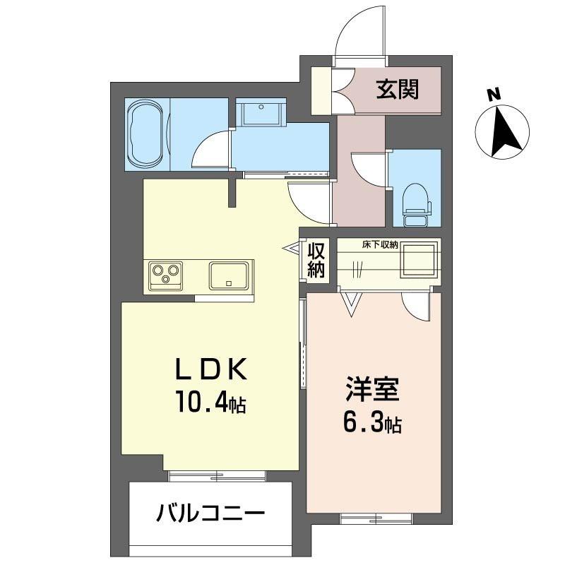 フィローザ池袋(1LDK/1階)の間取り写真