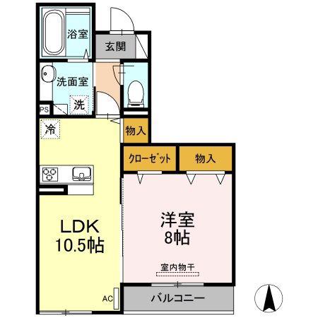 レーヴ・リボンYK(1LDK/3階)の間取り写真