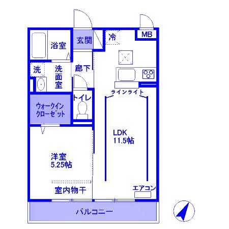 グレイス(1LDK/1階)の間取り写真