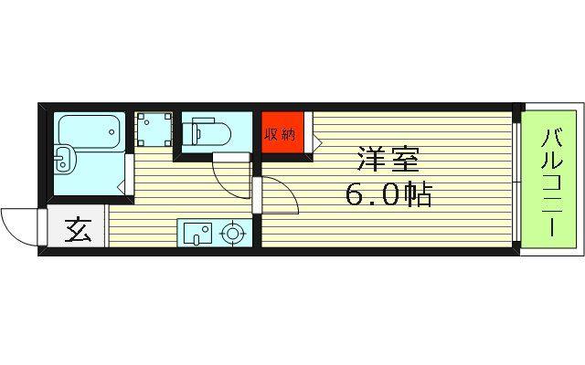 グリーンプラザ城東(1K/5階)の間取り写真