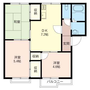 メゾン片倉(3DK/2階)の間取り写真