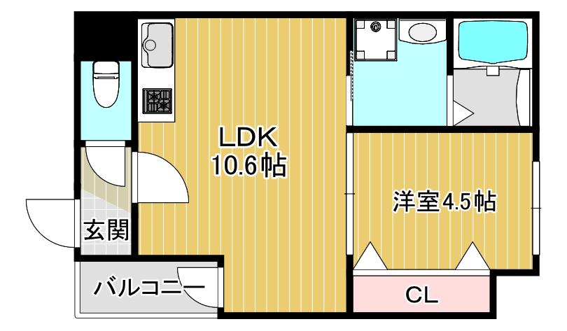 F ASECIA EMIL(1LDK/1階)の間取り写真