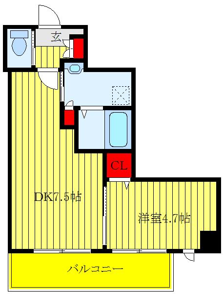 メゾン TADO(1DK/4階)の間取り写真