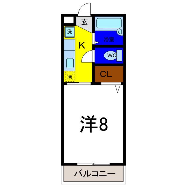 リベロハイツ(1K/2階)の間取り写真