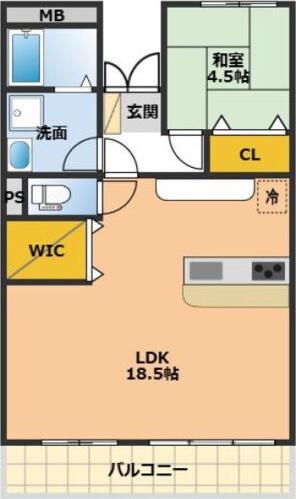 ユニーブル飛騨(1LDK/3階)の間取り写真