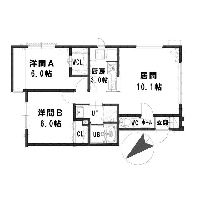 ルミエール 1・1II(2LDK/2階)の間取り写真