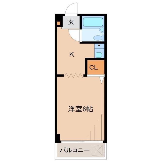 ハイツハツシカ(1K/2階)の間取り写真