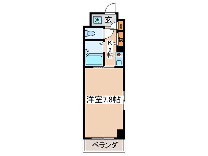 ハイムベルク(1K/3階)の間取り写真