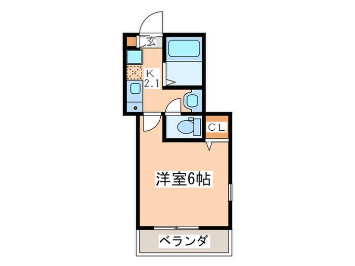 アプリーレ(1K/2階)の間取り写真