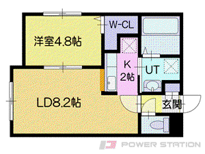ROSE TERRACE(1LDK/2階)の間取り写真