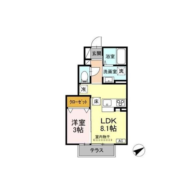 上石田2丁目PJ(1LDK/1階)の間取り写真