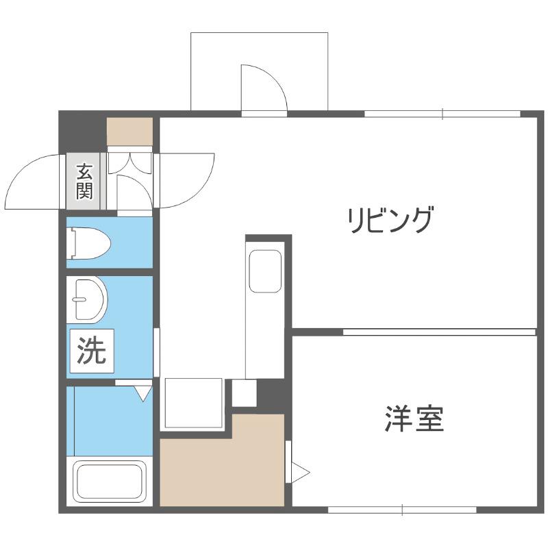 モルティーニ南円山(1LDK/4階)の間取り写真