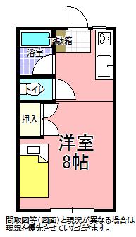 コーポアルカディア(ワンルーム/2階)の間取り写真