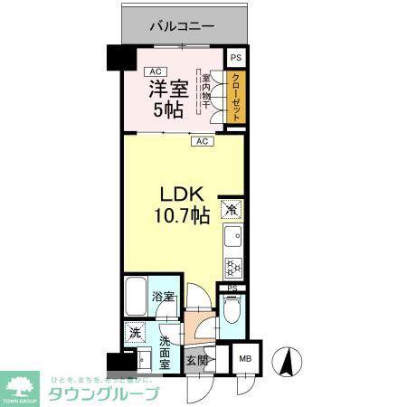 ロイジェント潮見(1LDK/6階)の間取り写真