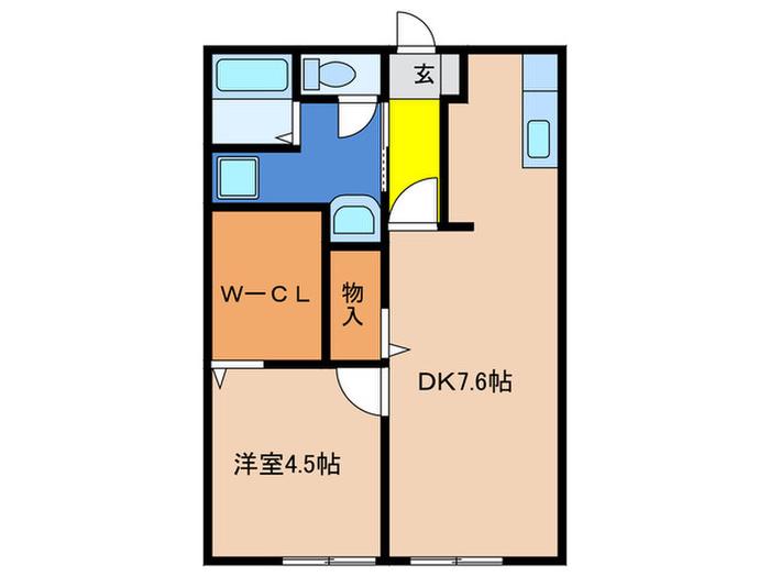 パレーシャル香椎(1DK/1階)の間取り写真