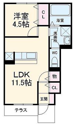 サンライズ東 A棟(1LDK/1階)の間取り写真