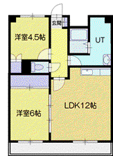 セントラル真々地(2LDK/4階)の間取り写真